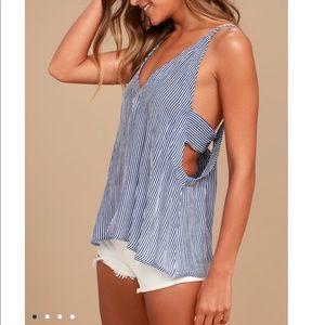 Lulus blue and white striped tank